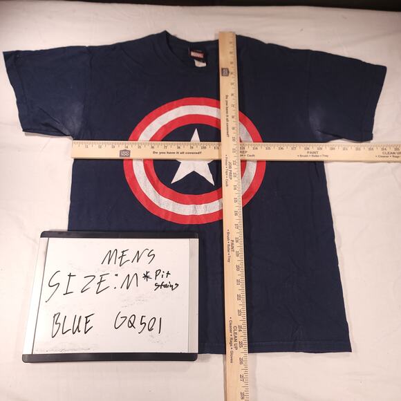 Marvel Captain America Graphic Short Sleeve Casual T Shirt Mens Size M Blue - Picture 6 of 9
